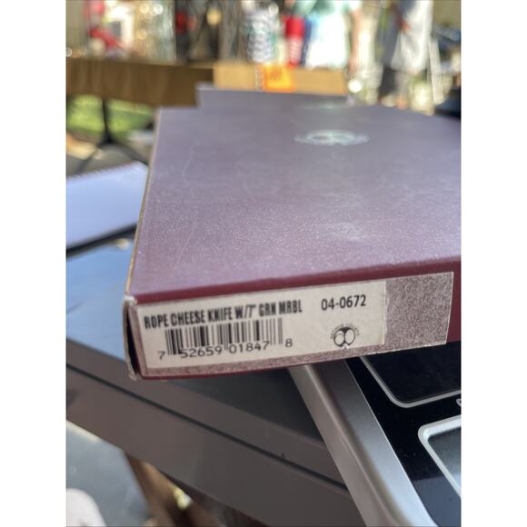 NEW ARTHUR COURT Rope Cheese‎ Knife 2 Pc Set With Green Marble Plate Charcuterie - Picture 3 of 7